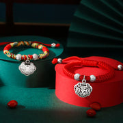 Buddha Stones 925 Sterling Silver Chinese Lock Charm Multicolored Red String Protection Handmade Braided Kids Bracelet (Extra 35% Off | USE CODE: FS35) - image 0