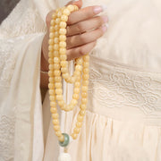 Buddha Stones Natural Bodhi Seed Lotus Dzi Bead Peace Harmony Charm Bracelet Mala Bracelet BS 7