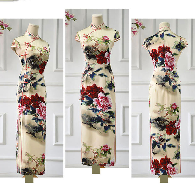 Buddha Stones Peony Flower Print Cheongsam Dress Women's Qipao (Extra 30% Off | USE CODE: FS30) - image 12