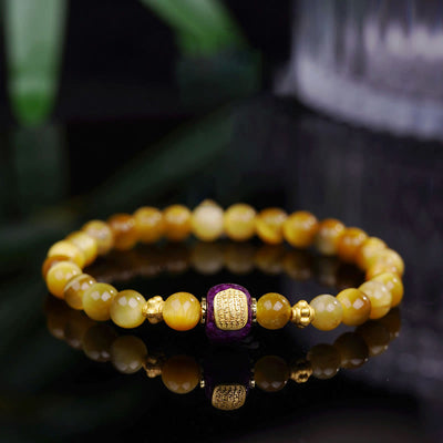 Buddha Stones Tiger Eye Bead Fortune Protection Bracelet