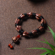 Buddha Stones Natural Bodhi Seed Lotus Pattern Wisdom Peace Wrist Mala Bracelet (Extra 35% Off | USE CODE: FS35)