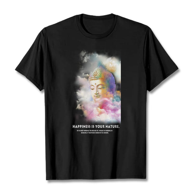 Buddha Stones Happiness Is Your Nature Tee T-shirt T-Shirts BS Black 2XL
