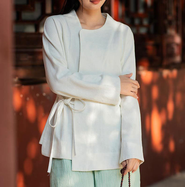 Buddha Stones Long Sleeve Jacket Shirt Top Wide Leg Pants Zen Tai Chi Yoga Meditation Clothing 2-Piece Outfit BS 1