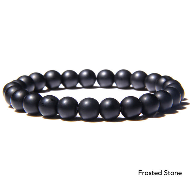Natural Agate Stone Crystal Balance Beaded Bracelet Bracelet BS Frosted Stone