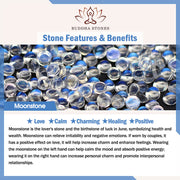 Buddha Stones Natural Moonstone Lotus Love Charming Bracelet - image 6
