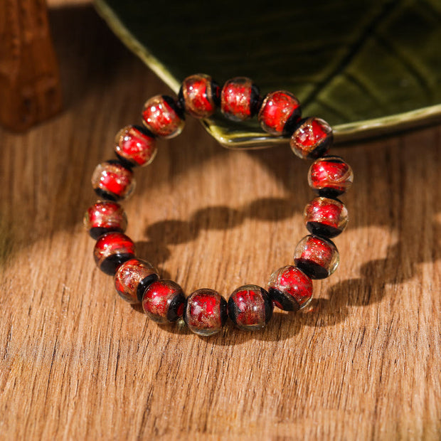 Buddha Stones Tibetan Classic Liuli Glass Bead Luck Wealth Bracelet (Extra 30% Off | USE CODE: FS30)