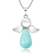 Buddha Stones Little Angel Wings Natural Crystal Luck Necklace Pendant (Extra 35% Off | USE CODE: FS35) - Turquoise - image 21