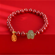 Buddha Stones 925 Sterling Silver Year of the Dragon Natural Cinnabar Hetian Jade Dragon Fu Character Ruyi As One Wishes Charm Blessing Bracelet (Extra 30% Off | USE CODE: FS30) - Red Cinnabar(Wrist Circumference 14-16cm) - Ruyi(As One Wishes) Charm - image 5