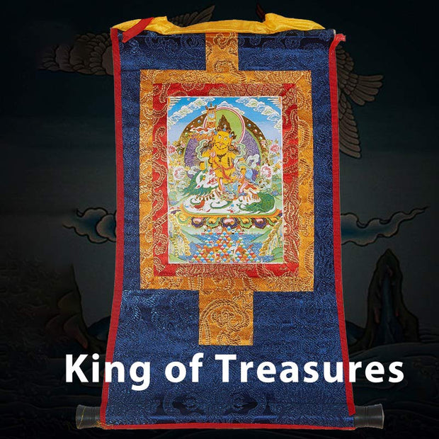 Buddha Stones Tibetan Framed Thangka Blessing Protection Decoration (Extra 30% Off | USE CODE: FS30) - King of Treasures - image 4