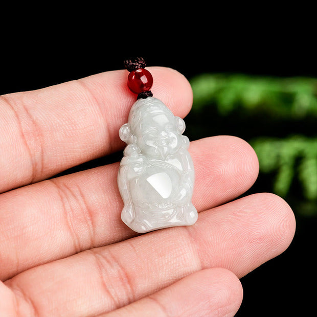 FREE Today: Prosperous Fortune Jade Chinese God of Wealth Caishen Ingot Necklace Pendant