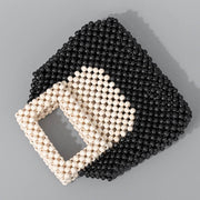 Buddha Stones Hand-woven Wooden Beads Square Tote Handbag Handbags BS 9