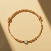 Buddha Stones Handcrafted Jade Lucky Bead Abundance Braided Bracelet