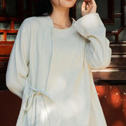 Buddha Stones Long Sleeve Jacket Shirt Top Wide Leg Pants Zen Tai Chi Yoga Meditation Clothing 2-Piece Outfit BS 3