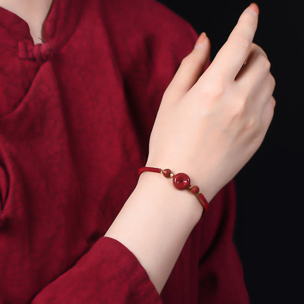 FREE Today: Peace And Happiness Cinnabar Peace Buckle Lotus Braided Bracelet FREE FREE 4