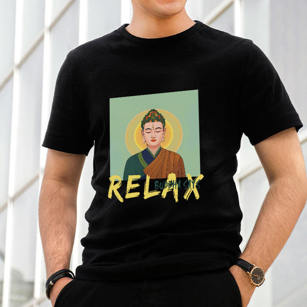 Buddha Stones Buddha Says Relax Buddha Tee T-shirt T-Shirts BS 9