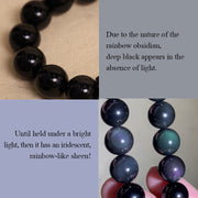 Buddha Stones Rainbow Obsidian Fox Healing Positive Bracelet Bracelet BS 3