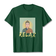 Buddha Stones Buddha Says Relax Buddha Tee T-shirt T-Shirts BS ForestGreen 2XL