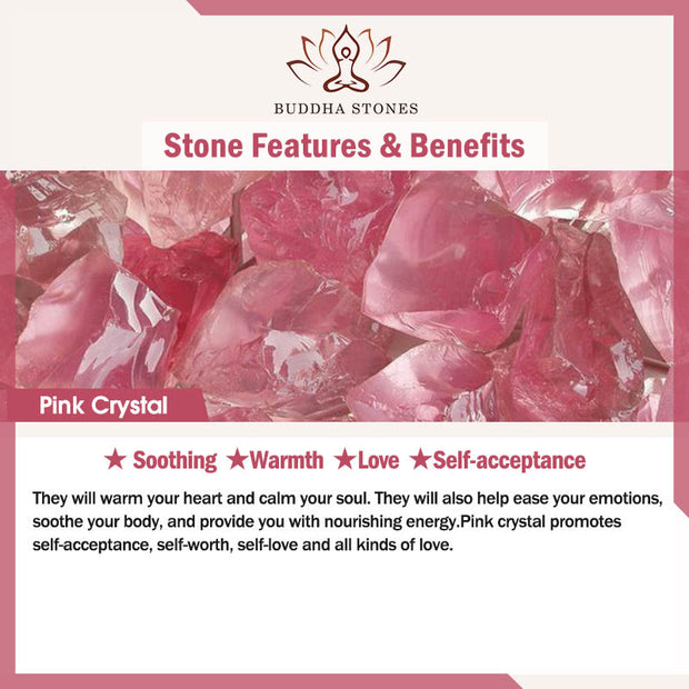 Buddha Stones Natural Pink Crystal Beads Peace Buckle Self-acceptance Bracelet
