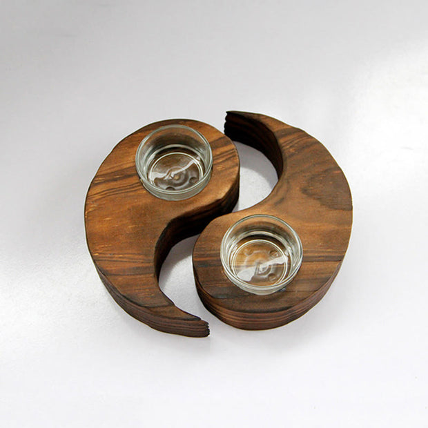 Buddha Stones Yin Yang Wood Candle Holder Meditation Rituals Use Items (Extra 35% Off | USE CODE: FS35) - image 3