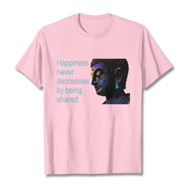 Buddha Stones Happiness Never Decreases By Being Shared Buddha Tee T-shirt T-Shirts BS LightPink 2XL