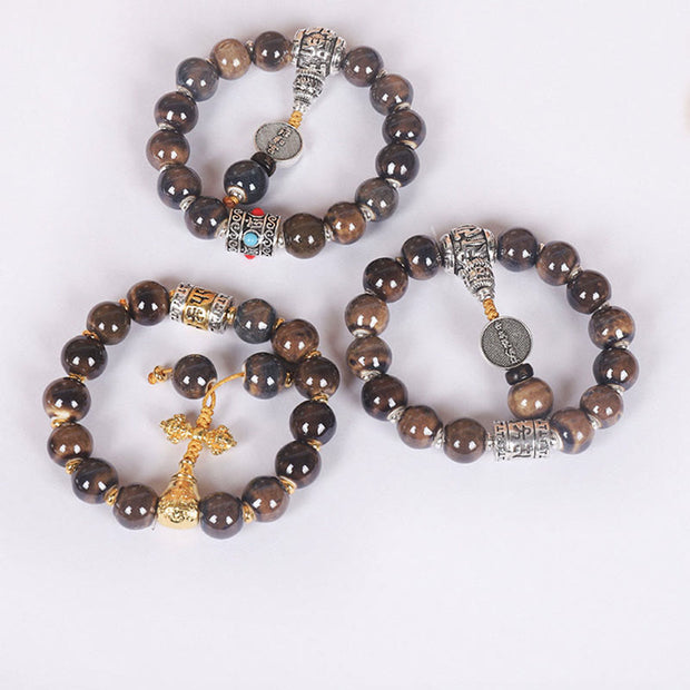 Buddha Stones Tibet Om Mani Padme Hum Prayer Wheel Dorje Vajra Engraved Glass Bead Wisdom Bracelet (Extra 35% Off | USE CODE: FS35) - image 7