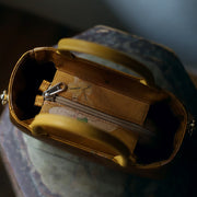 Buddha Stones Vintage Flower Peony Metal Chain Zipper Handbag Crossbody Bag Shoulder Bag Handbags BS 3
