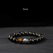 Buddha Stones To Experience a Reversal of Fortune Rainbow Obsidian Gold Sheen Obsidian Protection Bracelet Bracelet BS 8mm Gold Sheen Obsidian