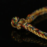 Buddha Stones Handmade Gold Multicolored Rope Protection Braided Bracelet Anklet Bracelet Anklet BS 8