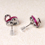 Natural Various Gemstone Birthstone Crystal Love Stud Earrings