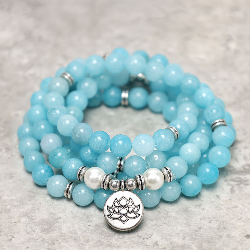 Men's Luck & Success Mala Bracelet | Frosted Amazonite Gemstones shops | Rustic Style | Reiki Infused | Communication | New Ideas | Abundance