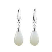 Buddha Stones Hetian White Jade Water Drop Luck Blessing Dangle Earrings (Extra 30% Off | USE CODE: FS30) - image 9