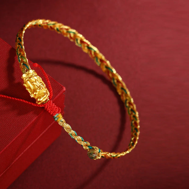 Buddha Stones Year of the Dragon Handmade Colorful Dragon Carved Success Braided Bracelet (Extra 35% Off | USE CODE: FS35) - image 1