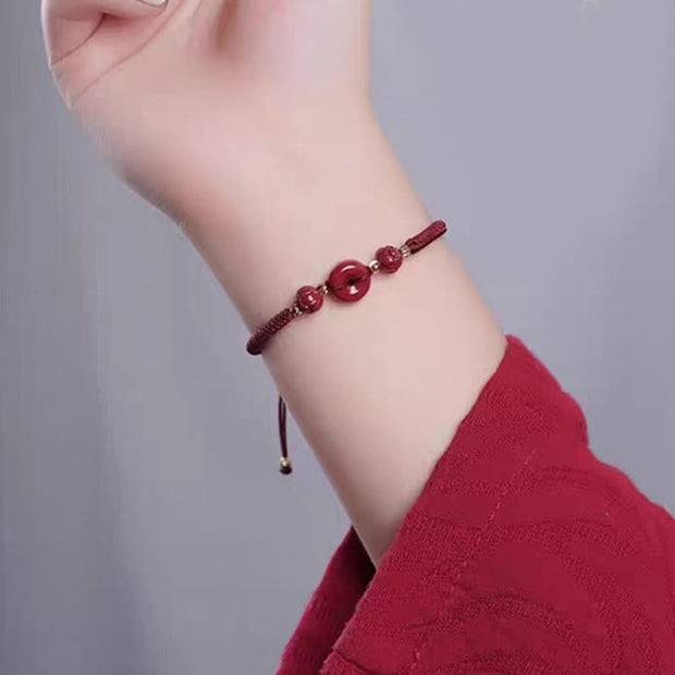 FREE Today: Peace And Happiness Cinnabar Peace Buckle Lotus Braided Bracelet FREE FREE 16