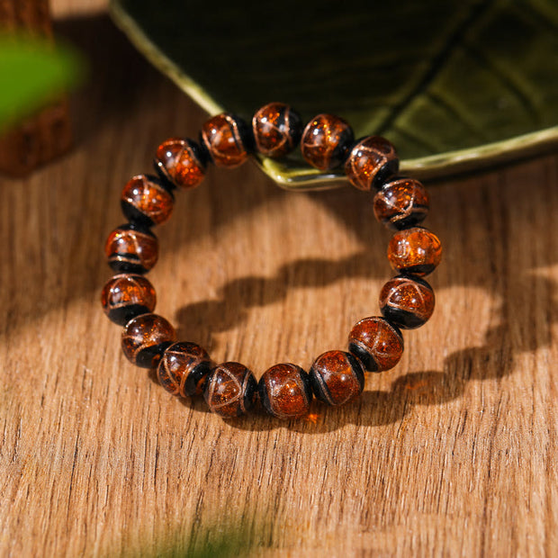 Buddha Stones Tibetan Classic Liuli Glass Bead Luck Wealth Bracelet (Extra 30% Off | USE CODE: FS30)
