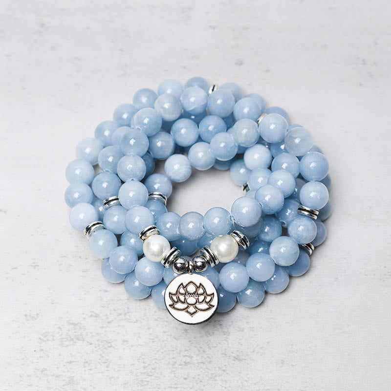 Blue mala beads sales