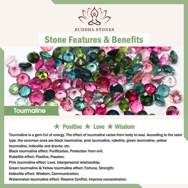Buddha Stones Natural Tourmaline Strawberry Quartz Amethyst Positive Key Chain Phone Hanging Decoration