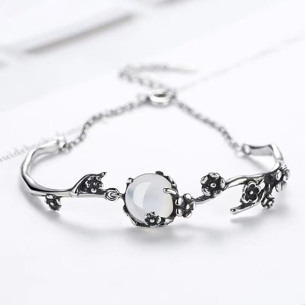 Buddha Stones "Sending Grace and Harmony"Plum Blossom Chalcedony Bracelet Includes Gift Message Card - image 13