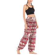 Buddha Stones Boho Loose Elephant Pattern Harem Trousers Women's Yoga Pants