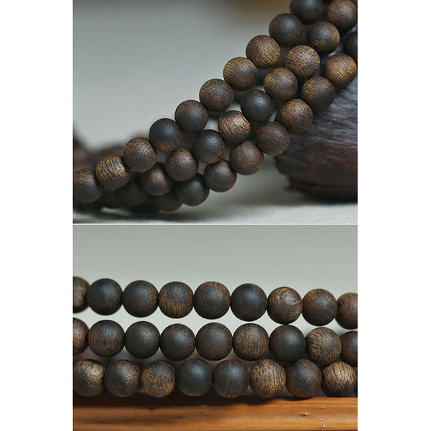 Buddha Stones 7mm 108 Mala Beads Nha Trang Qinan Agarwood Peace Strength Bracelet