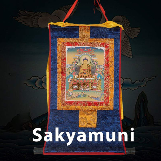 Buddha Stones Tibetan Framed Thangka Blessing Protection Decoration (Extra 30% Off | USE CODE: FS30) - Sakyamuni - image 18