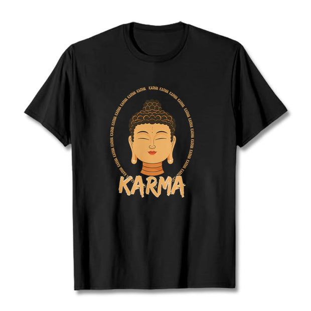 Buddha Stones Karma Buddha Tee T-shirt T-Shirts BS Black 2XL