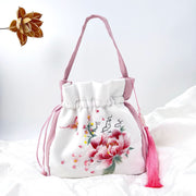 Buddha Stones Suzhou Embroidery Rabbit Lotus Epiphyllum Peony Magnolia Silk Tote Crossbody Bag Shoulder Bag Handbag 27