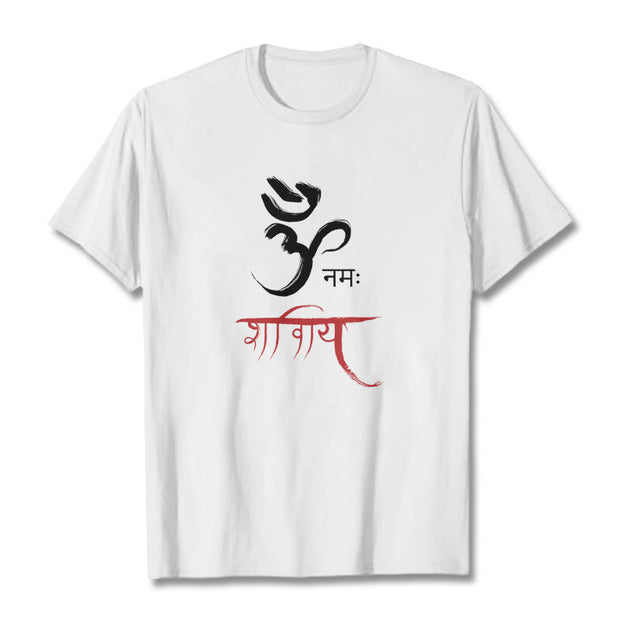 Buddha Stones OM NAMAH SHIVAYA Mantra Sanskrit Tee T-shirt T-Shirts BS White 2XL