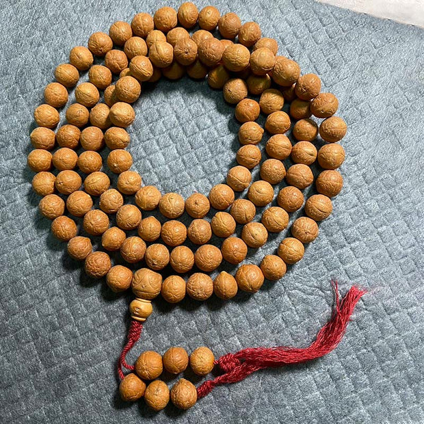 Buddha Stones 108 Mala Beads Nepal Bodhi Seed Luck Wealth Tassel Bracelet (Extra 30% Off | USE CODE: FS30) - 13mm - image 0