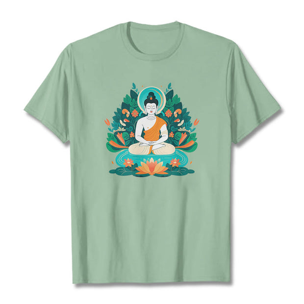 Buddha Stones Flower Grass Lotus Bodhisattva Tee T-shirt