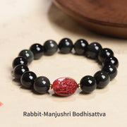Buddha Stones Chinese Zodiac Natal Buddha Natural Black Obsidian Cinnabar Purification Bracelet (Extra 35% Off | USE CODE: FS35) - image 27