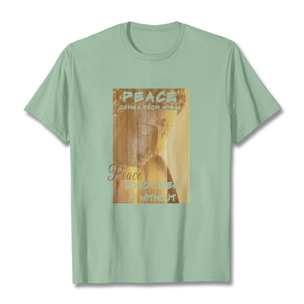 Buddha Stones Peace Comes From Within Tee T-shirt T-Shirts BS PaleGreen 2XL