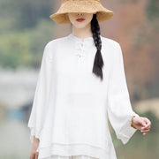 Buddha Stones 2Pcs Plain Design Top Pants Meditation Yoga Zen Tai Chi Cotton Linen Clothing Women's Set Clothes BS 19