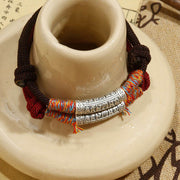 Buddha Stones Handmade 999 Sterling Silver Om Mani Padme Hum Protection Rope Bracelet