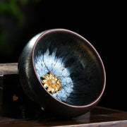 Buddha Stones 24K Gold Inlaid Sunflower Chinese Jianzhan Glaze Kiln Change Ceramic Teacup Tenmoku Kung Fu Tea Cup (Extra 35% Off | USE CODE: FS35) - image 2